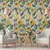 Pegatina de Pared Floral Romántica Autoadhesiva Papel Tapiz Resistente a la Humedad y al Moho Ecológico Lujo Ligero Decorativa para Pared de Dormitorio Armario Renovación