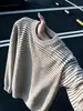 Suéter Retrô Listrado Americano para Homens e Mulheres Outono Estilo Preguiçoso Gola Redonda Tricô cleanfit Camada Base para Casal
