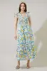 Vestido largo sin mangas con estampado floral de moda de marca independiente para mujer, nuevo estilo de vacaciones en la playa de verano 2025 para mujer