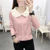 Otoño 2024 Nuevo Suéter Estilo Cera Suave con Cuello de Muñeca Camisa Base Moda Femenina Holgada Elegante Top Corto