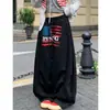 Pantalones Deportivos de Comercio Transfronterizo Casuales con Letras Pierna Ancha Largos para Hombres y Mujeres Estilo Perezoso Retro con Estampado Americano