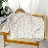 Conjunto de Primavera y Verano para Niños Gasa Plisada Ropa de Casa Nueva Pijamas Conjunto de Ropa Exterior para Bebé 1-3 Años Estilo Princesa