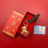 Insignia Corporativa Personalizada Logo Oro Puro 999 Hazte Rico Inmediatamente Llavero Cadena para Teléfono Móvil Colgante Regalo Creativo