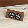 Pendientes negros para mujer, estilo vintage de Hong Kong, ligeros, lujosos, geométricos, avanzados, de metal, únicos, elegantes.