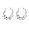 Pendientes de Plata 925 con Pasador Irregular de Cinta para Mujer Diseño Simple con Personalidad Sentido del Diseño Pendientes de Alta Calidad Pendientes Únicos para Otoño e Invierno
