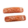 Colgante de Jade con Diseño de Loto de Doble Agujero, Colgante de Collar de Loto de Jade Rojo, Placa de Jade, Colgante de Jade