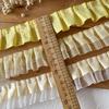 Acessórios de renda amarela feitos à mão DIY saia decorativa bainha acessórios de roupas plissado babados largura