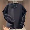 Camiseta de Manga Larga con Cuello Redondo Holgada de Otoño 2026 Nueva Marca de Moda para Hombre Casual Versátil Sudadera Superior Camiseta para Hombre