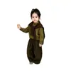 Conjunto de Otoño e Invierno para Niños Chal de Punto Suéter Retro Versátil Pantalones de Pinza de Pana Pierna Ancha Pantalones con Felpa Otoño e Invierno