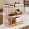 Prateleira de temperos para cozinha, organizador multifuncional para bancada doméstica, multicamadas, design estreito, para armazenar temperos, óleo, sal, molho e vinagre