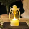 Linterna mini retro lámpara de vela electrónica LED luz de noche portátil lámpara de queroseno creativa adornos de lámpara de viento