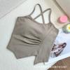 Algodão irregular plissado camisola látex algodão envolto peito slim emagrecimento tubo top desgaste exterior beleza volta top