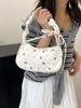 Bolso de Lona con Flores Suave y Dulce para Mujer 2025 Nuevo Bolso de Hombro Estampado de Aspecto Elegante Versátil Bolso de Brazo con Lazo