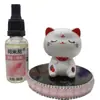 Nuevo Gato de la Suerte Mini Cabeza Grande Solar para Coche Aceite Esencial Aromaterapia Muñeca de Decoración Interior Linda Decoración Creativa