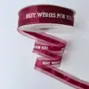 Fita de Cetim com Borda Fio 2,5cm Média Fita Inglesa Caixa de Presente para Bolo Flor Material de Embalagem para Flores Fita de Fio de Neve Laço
