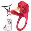 Anel de Bloqueio Wearable Chuchen Flor de Rosa Controlado por App, um dispositivo de sucção e estimulação multifrequência para homens, projetado para prazer e uso sexual