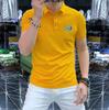 Polo de manga corta de negocios con logotipo personalizado para hombre, estilo nuevo de verano 2025, transpirable, de manga corta, de alta gama, con perforación en caliente.