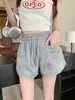 Shorts de pierna ancha talla grande para chica rellenita, verano para mujer, estilo coreano, holgados, adelgazantes, cintura alta, pantalones cortos calientes de playa japonesa, pantalones de pijama, ropa exterior