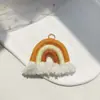 Pendientes de Borla de Algodón Estilo Nórdico Joyería Colgante Accesorios Llavero Arcoíris Trenzado Pequeño Hecho a Mano DIY