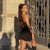 Al por mayor Transfronterizo Vestido Sexy de Tirantes Finos con Cuello en V y Volantes Irregulares Verano Ajustado Estilo Tailandés Bodycon Mini Falda