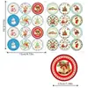 Pegatinas de Navidad Caja DIY Hecha a Mano Pegatinas de Números del 1 al 24 Autoadhesivas Dibujos Animados Patrón Creativo Pegatinas de Sellado