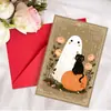 1 Juego de Nueva Colección de Tarjetas de Felicitación de Halloween Transfronterizas, Lindas Tarjetas de Felicitación de Calabaza y Fantasma de Dibujos Animados con Juego de Sobres
