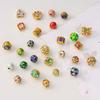 Cloisonné oro cuenta hueca cuenta de esmalte al óleo mariposa loto diy pulsera con cuentas collar accesorios con cuentas
