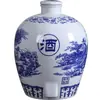 Jarra de Vino de Cerámica Jingdezhen Sellada para el Hogar Bodega 50 Jin 20 Jin Botella de Vino Azul y Blanco Botella Vacía Tanque Especial para Vino para Remojar Vino