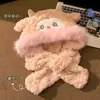 Novo Chapéu de Lã Acolchoado de Desenho Animado de Cordeiro Quente para Mulheres com Abas de Orelha Móveis e Proteção de Orelha Contra o Frio