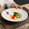 Plato Cerámico Camino de Sombra Giratorio Plato Sombrero de Paja Plato Doméstico Plato de Plato Creativo Hotel Restaurante Plato para Sopa Vajilla Plato de Cena