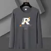 Fabricante Original Nueva Tendencia Primavera y Otoño Cuello Redondo Talla Grande para Hombre Camisa de Hombre Top de Moda Manga Larga Camiseta Versátil Camiseta de Otoño