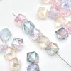 12mm Galvanizado Uv Acrílico Transparente Quadrado Diamante Quadrado Ponta de Diamante DIY Chaveiro Artesanal Adorno para Cabeça Corrente de Celular Acessórios de Joias