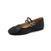 Versátiles Mocasines Mary Jane Estilo Chanel Bloque de Color Piel de Oveja Hebilla Doble 2025 Otoño Aumento Interno de Altura Tacón Bajo Piel Genuina Zapatos de Mujer Talla 41