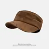 Gorra de repartidor estilo retro británico para mujer en otoño e invierno, estilo nuevo, sombrero octogonal de gamuza plisada que estiliza el rostro, gorra de pintor pequeña y moderna