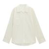 Love and Nancy Treze Linhas Minimalista Outono Retrô Estilo Hong Kong Solta para o Trabalho Casual Versátil Camisa Oversized para Mulheres 02803