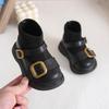 Zapatos Calcetines de Princesa para Bebé Niña Otoño Invierno Tejido Volador Botines de Cuero Pequeños Estilo Británico Zapatos para Niños Pequeños Botas de Suela Blanda