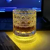 Copo de uísque giratório de cristal luminoso criativo, copo de cerveja inquebrável, copo de vidro giratório para alívio do estresse