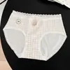A9585 Calcinha Estilo Coreano Menina Doce Desejo Puro Floral Renda Vazada para Mulheres, Cintura Baixa, Macia e Feminina, Algodão Puro com Entrepernas Estendido 10A