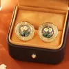 Pendientes Vintage de Perlas de Agua Dulce Naturales Estilo Jardín de Monet Pintura al Óleo Retro Pendientes Redondos Tipo Gota de Aceite de Alta Gama Modernos