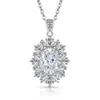 Colar Sunflower com Pingente de Diamante de Alto Carbono, Flor de Gelo Colorida, Venda Quente ao Vivo para Mulheres, Dropshipping Transfronteiriço Europeu e Americano