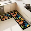 Tapete de Chão de Cozinha Moderno de Desenho Animado, Absorvente de Água, à Prova de Óleo, Antiderrapante de Terra de Diatomáceas, Resistente a Manchas, Não Lavável, Limpável com Pano, Fácil de Cuidar