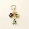 Chaveiro criativo de liga metálica com tema de Natal, boneco de neve, árvore de Natal, caixa de presente, pingente, acessório para bolsa, desenho animado, pequeno presente de feriado