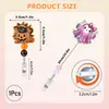 Porta credencial retráctil de Halloween Fantasma Rosa Murciélago Calabaza Clip retráctil para credencial de acrílico Porta identificación de oficina para personal médico