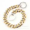 Cadena para Perro Grande de Acero de Titanio Acero Inoxidable Color Oro y Plata de Moda Europea y Americana Cadena de Seis Caras Collar