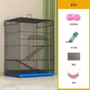 Jaula de Ardilla de Tres Niveles, Jaula Especial para Chinchillas, Jaula Villa Elevada Grande para Jerbos y Ardillas Voladoras, Jaula Pequeña para Mascotas