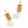 Moda Europea y Americana Nuevo Diseño de Nicho Pendientes Acero Inoxidable Chapado en Oro de 18K Cadena Tejida a Mano Pulsera Brazalete Collar