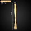 Juego de 5 piezas de vajilla de acero inoxidable 410 de estilo Corte Real para uso transfronterizo, hueco con relieve, dorado titanio vintage, juego de cuchillo, tenedor y cuchara para comida occidental