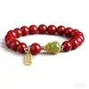 Pulseira Cinnabar Fidelity com Areia Dourada Roxa de Alto Teor para Homens e Mulheres e Gourd Fulu de Jade Pulseira Antiga Benmingnian Presente