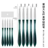 Nuevo Set de Pinceles de Cristal con Forma de Diamante Degradado para Uñas, Set de 5 Piezas de Plumas de Silicona para Pintura y Relieve