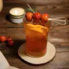 Vaso de Sake Estilo Japonés Vaso de Cóctel Vaso de Jugo de Alto Valor Vaso de Agua Taza con Funda de Bambú Creativa Taza con Patrón Vertical Taza para Café Cold Brew